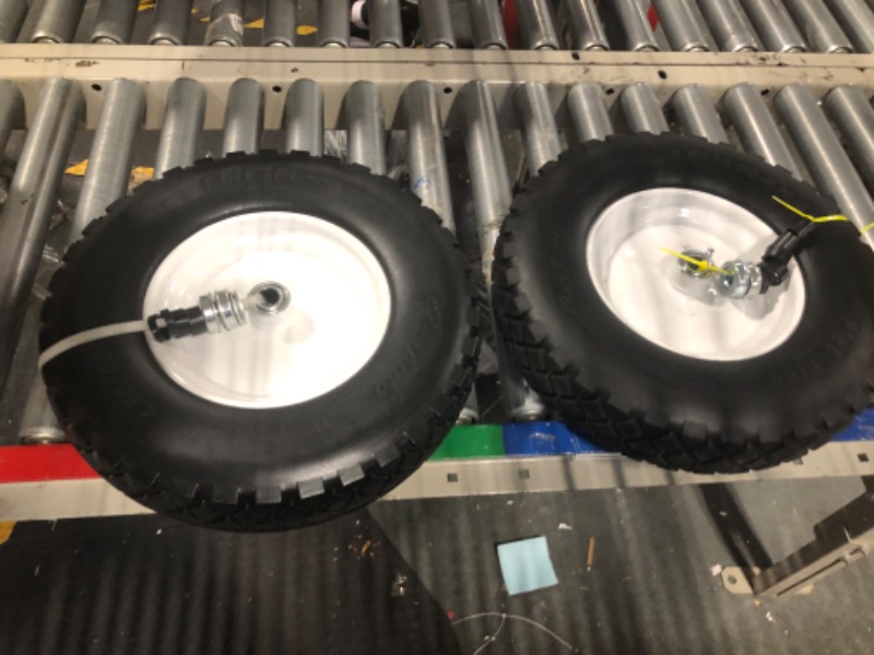 Photo 5 of MaxAuto Wheelbarrow Tire 4.80 4.00-8 Flat-Free 4.80/4.00-8 Tire and Wheel w/Grease Fitting, 3" Centered Hub, 3/4" Bearings, 4.80 4.00-8 Tire for Hand Truck, Trolley, Garden Cart, Wagons