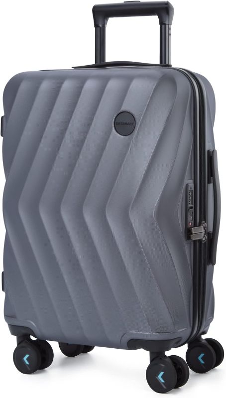Photo 1 of BAGSMART Carry On Luggage, PC Hardside Suitcase Airline Approved, 20 Inch Carryon Luggage with Spinner Wheels, Travel Luggage Hard Shell Lightweight Rolling Suitcases for Men Women,Grey