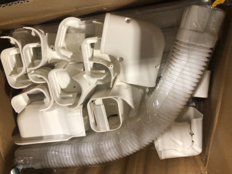 Photo 1 of 3" W 16.1 Ft Line Set Cover Kit for Mini Split Air Conditioner Decorative PVC Line Cover Kit for Central Air Conditioner Mini Split AC Cover for Outside Heat Pumps Tubing Cover 3" Line Cover Kit-16.1-ft