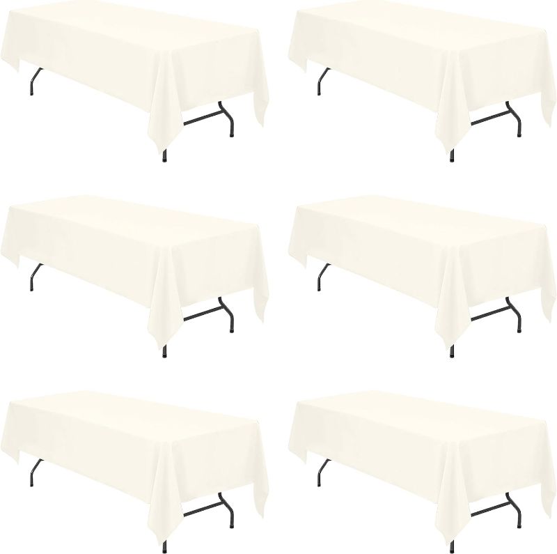 Photo 1 of 
6 Pack Ivory Tablecloths for 8 Foot Rectangle Tables