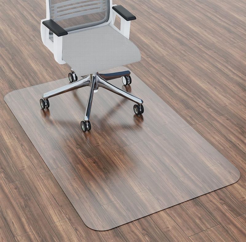 Photo 1 of Office Chair Mat for Hardwood Floor, 48'' x 36'' Transparent Desk Chair Mat for Hard Floors, Plastic Floor Protector Mat for Office Chairs on Hardwood - Rectangle