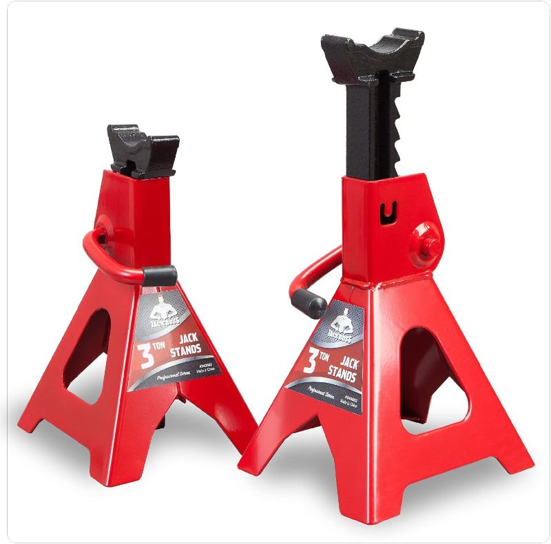 Photo 2 of 
Jack Boss Jack Stands 3 Ton (6,600 LBs) Car Jack Stand Adjustable Lifting for Automotive Small SUV, Truck, Boat Trailer, Red, 2 Pack