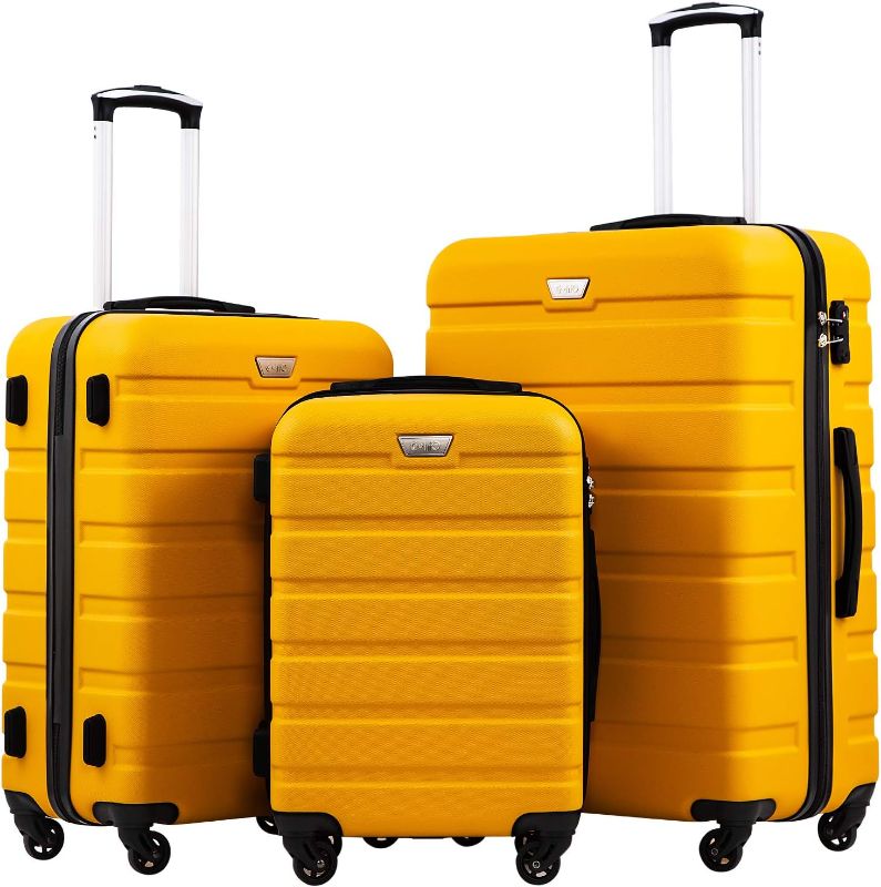 Photo 1 of 
Coolife Luggage 3 Piece Set Suitcase Spinner Hardshell Lightweight TSA Lock (yellow, 3 piece set(20in24in28in))