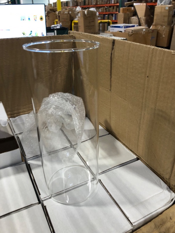 Photo 3 of 20 Pack Clear Glass Cylinder Vases Table Flowers Vases for Centerpieces Bulk Cylinder Candle Holders Glass Plant & Flower Vases for Home Wedding Party Holiday Decorations (4 x 10 Inch)