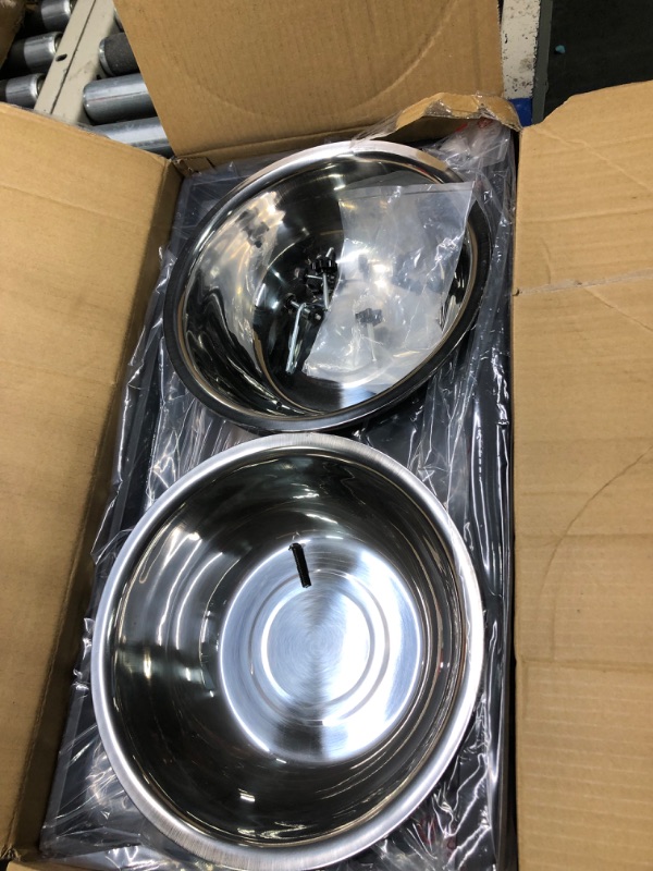 Photo 3 of Elevated Dog Bowls for Large Dogs and ????? Large Sized Dog Raised Dog Bowl Stand Adjusable Height with Two 3000ML(??-??????) Stainless Steel Dog Food Bowls Metal Elevated Dog Bowl Stand x-large dogs