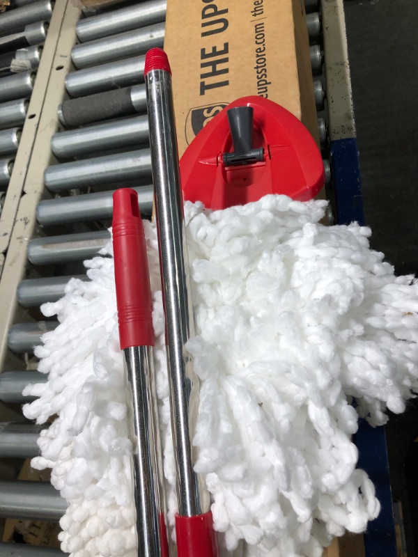 Photo 1 of 4-Section Spin Mop Replacement Handle - 2.5-5 Foot Mop Handle Replacement Stick Compatible with O-Ceda Spin Mop Base, EasyWring Mop Refills for Floor Cleaning Red - American Srew Handle