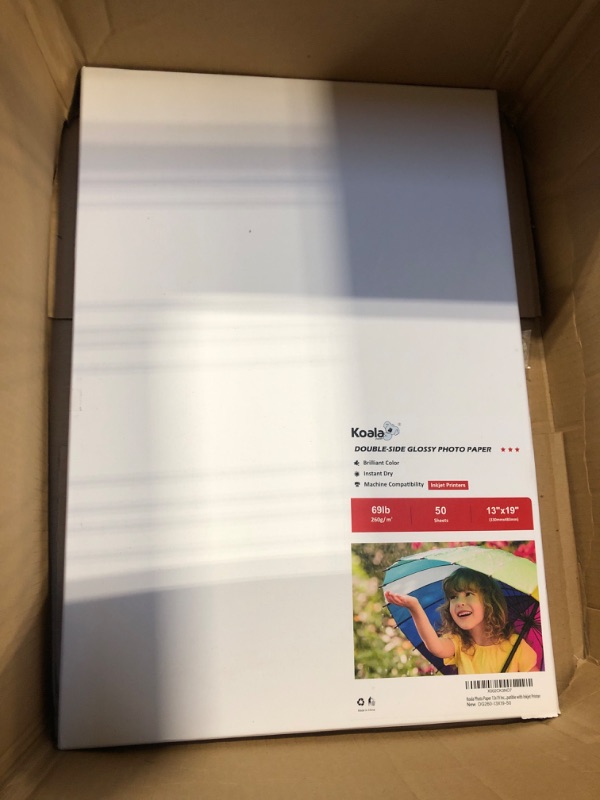 Photo 4 of Koala Photo Paper 13x19 Inches Heavyweight Double Sided High Glossy 50 Sheets 260gsm only Compatible with Inkjet Printer