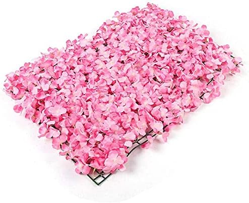 Photo 1 of 10 PCS Flower Wall Panel 24" x 16" Artificial Flowers Wall Decoration Decorative Hydrangea Flower Panels Walls for Home Party Wedding Christmas Festival Photo Backgdrop Decor (10 PCS, Pink)
