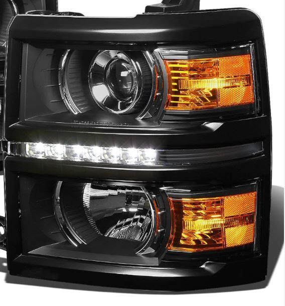 Photo 1 of DNA Motoring HL-HPL-CSIL14-BK-AM Black Halo Projector Headlight Replacement For 14-15 Silverado 1500