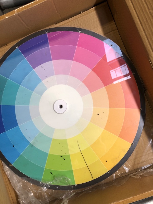 Photo 5 of 18 Inch Prize Wheel 12 Slots Spinning Wheel for Prizes with Non-Slip Suction Cup Base Dry Erase Marker and Eraser, Customized Spin Wheel for Trade Show Carnival Party Fortune Game