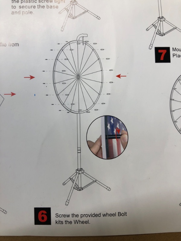 Photo 3 of 18 Inch Prize Wheel 12 Slots Spinning Wheel for Prizes with Non-Slip Suction Cup Base Dry Erase Marker and Eraser, Customized Spin Wheel for Trade Show Carnival Party Fortune Game
