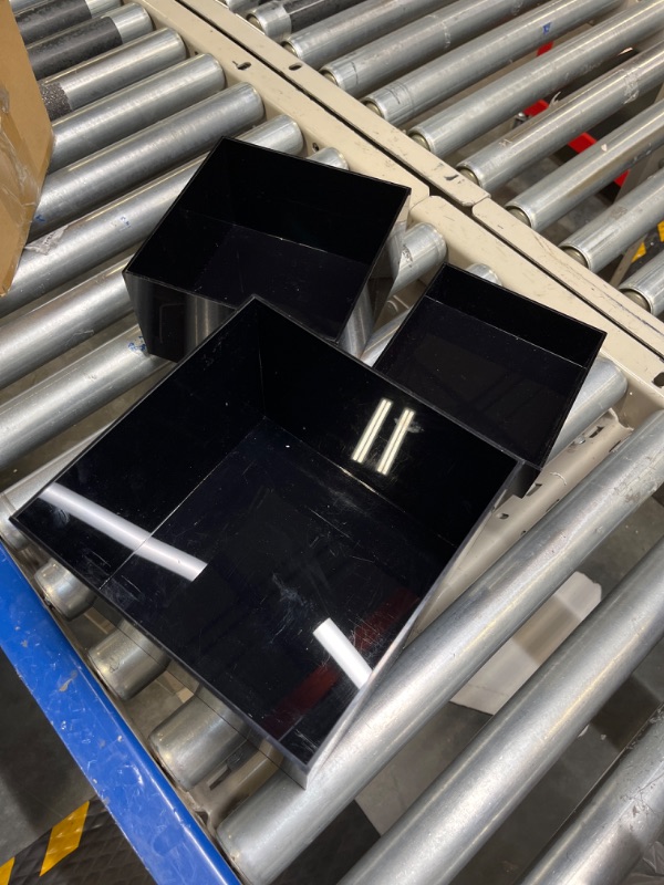 Photo 3 of 3pcs black boxes plastic organizer