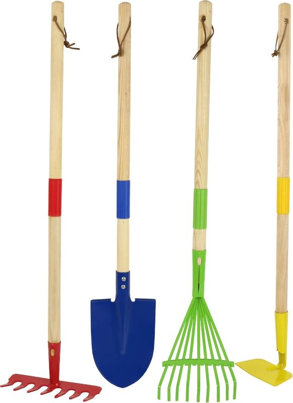 Photo 1 of Click N' Play Kids Shovel and Rake Set | 4 Piece Kids Garden, Yard and Lawn Tools Set | Toddler Rake for Leaves | Perfect Outdoor Toys for Toddlers and Kids Ages 3-8