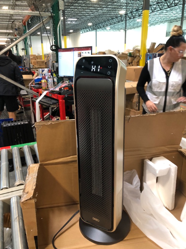 Photo 1 of Dreo Space Heater, 25" 11.5ft/s Fast Heating Portable Electric Heater with Remote and Anti-Burn Plug, 5 Modes, Overheating & Tip-Over Protection, Oscillating Ceramic Heater for Indoor Use, Gold FortPlug Gold