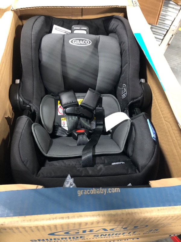 Photo 3 of Graco SnugFit 35 Infant Car Seat | Baby Car Seat with Anti Rebound Bar, Gotham With Anti-Rebound Bar 1 Count (Pack of 1) Gotham