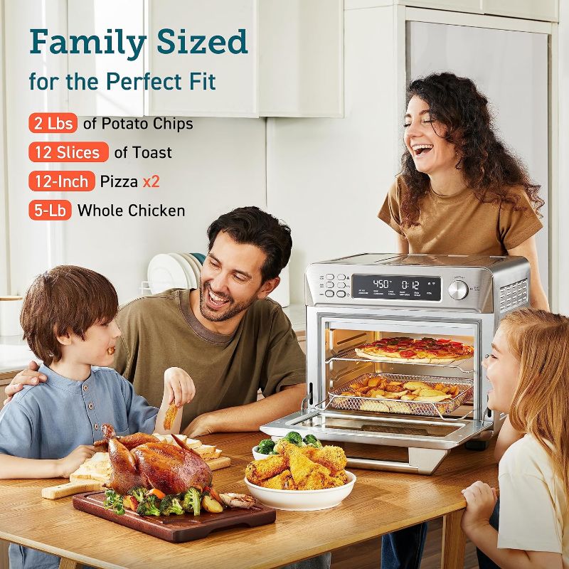 Photo 1 of COSORI Toaster Oven Air Fryer Combo, 12-in-1, 26QT Convection Oven Countertop, Christmas Gifts,Stainless Steel with Toast Bake and Broil, Smart, 6 Slice Toast, 12'' Pizza, 75 Recipes&Accessories