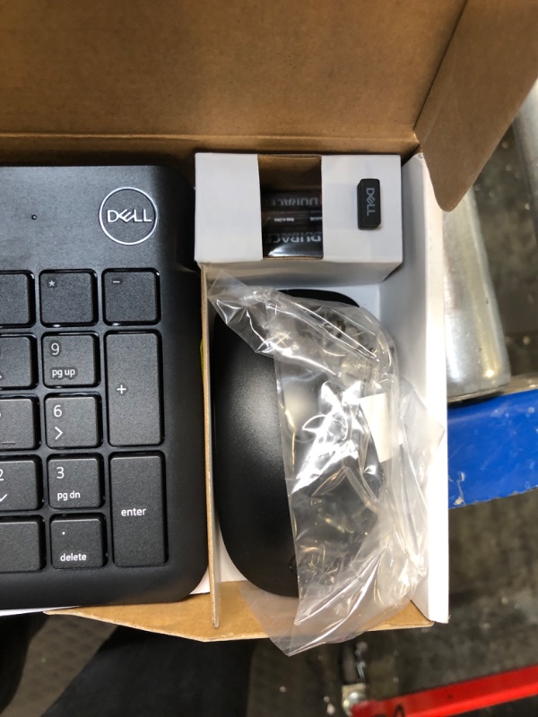 Photo 4 of Dell Wireless Keyboard and Mouse - KM3322W, Wireless - 2.4GHz, Optical LED Sensor, Mechanical Scroll, Anti-Fade Plunger Keys, 6 Multimedia Keys, Tilt Leg - Black