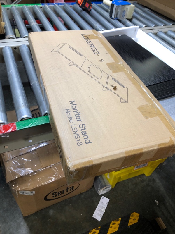 Photo 1 of LORYERGO Triple Monitor Stand, 52 Inch Long Large Monitor Riser with 2 Slots for Phone & Tablet, Length and Angle Adjustable Computer Stand, Desktop Stand for Computer, Screen, Tablet, Printer