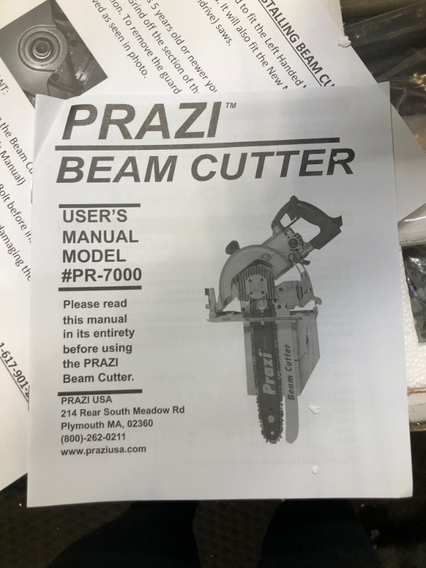 Photo 5 of Prazi USA PR-8000 18" Beam Cutter, Circular Saw Blade and Chain Attachment, Increase Cutting Power and Capacity, Fits 7.25-inch and 8.25-inch Worm Drive Circular Saws PR-8000 Beam Cutter