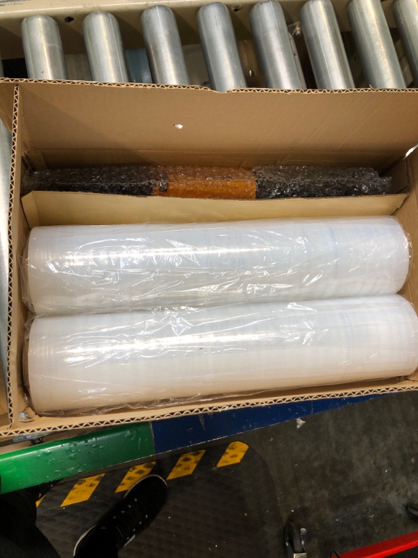 Photo 3 of Stretch Film, HERKKA Stretch Wrap with Handles Industrial Strength, Moving Wrapping Plastic Roll, Shrink Wrap for Pallet Wrap, 15" x 1000 Feet, 2 Pack, 60 Gauge