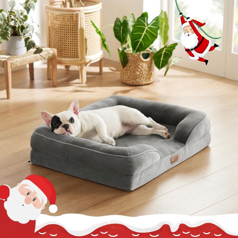 Photo 1 of Bedsure Orthopedic Dog Bed for Medium Dogs - Waterproof Dog Sofa Bed Medium, Supportive Foam Pet Couch Bed with Removable Washable Cover, Waterproof Lining and Nonskid Bottom, Green 