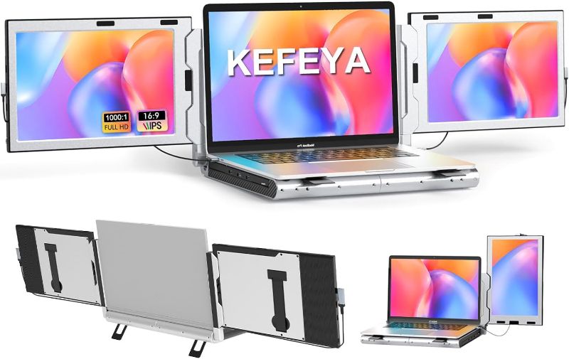 Photo 1 of KEFEYA Laptop Screen Extender, 14" Portable Monitor for Laptops 13-17", 1080P FHD IPS Dual Screen Monitor Extender for Laptop, Plug n Play for Windows/Chrome/Mac/Switch/PS5, USB-C/HDMI/USB-A