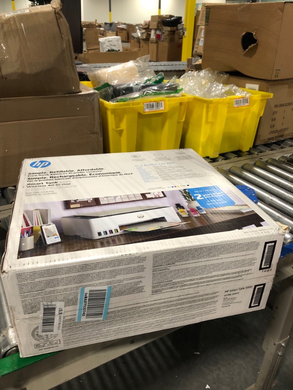 Photo 2 of HP Smart Tank 5000 Wireless All-in-One Ink Tank Printer with up to 2 years of ink included, mobile print, scan, copy, white, 17.11 x 14.23 x 6.19