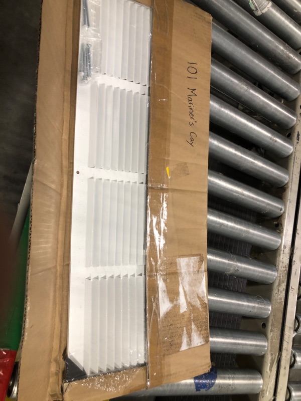 Photo 3 of 24"W x 8"H [Duct Opening Measurements] Steel Return Air Grille | Vent Cover Grill for Sidewall and Ceiling, White | Outer Dimensions: 25.75"W X 9.75"H for 24x8 Duct Opening 24"W x 8"H [Duct Opening]