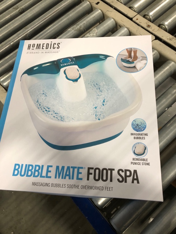 Photo 2 of HoMedics Bubble Mate Foot Spa, Toe Touch Controlled Foot Bath with Invigorating Bubbles and Splash Proof, Raised Massage nodes and Removable Pumice Stone