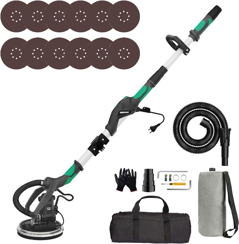 Photo 1 of 
IMQUALI Drywall Sander, Electric Drywall Sander Variable Speed 600-2600 RPM, 8.5A 1050W Foldable Wall Sander with Auto Dust Collection System, LED Lights,...