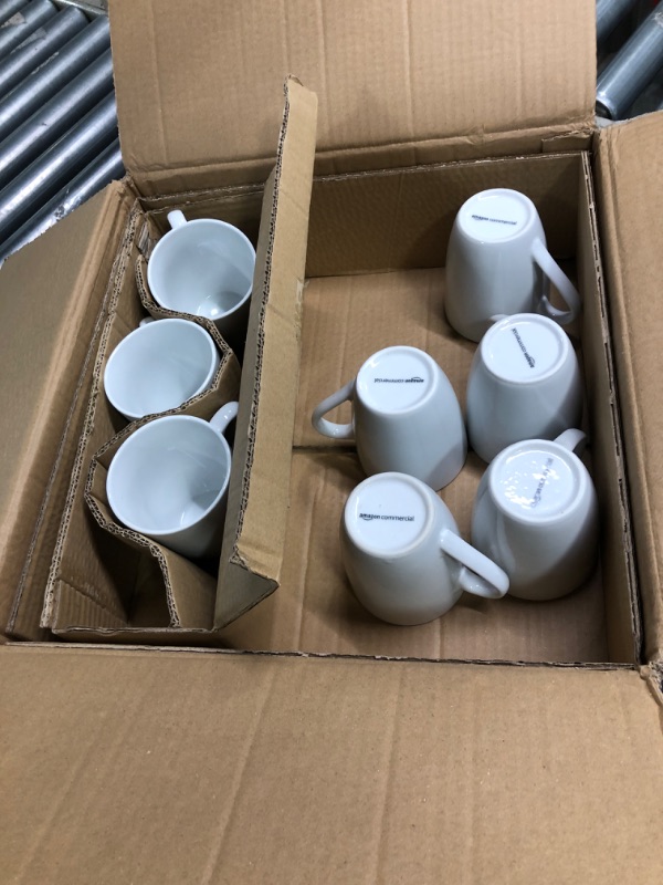 Photo 2 of AmazonCommercial 8-Piece Porcelain, 8 Oz. Coffee Mug Set, White 8oz(370cc) Coffe Mug Coupe