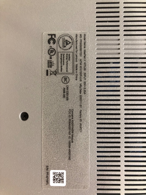 Photo 2 of ***LAPTOP WILL NOT HOLD A CHARGE*** Lenovo IdeaPad 3 – (2023) - Everyday Notebook - Windows 11-14" Full HD – 8GB Memory – 128GB Storage - Intel Core i3-1115G - Platinum Grey 14" - 128GB Gray