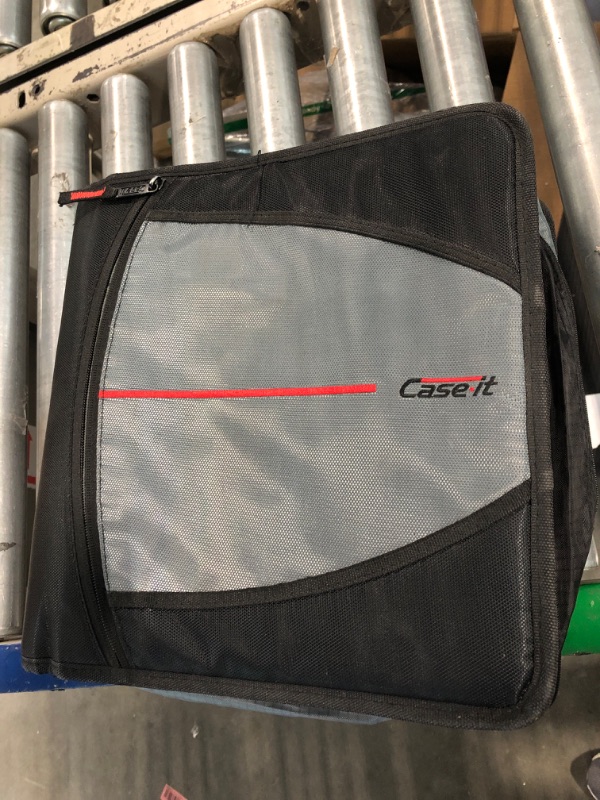 Photo 1 of Case-it The Mighty Zip Tab Zipper Binder - 3 Inch O-Rings - 5 Color Tab Expanding File Folder - Multiple Pockets - 600 Sheet Capacity - Comes with Shoulder Strap - Black D-146