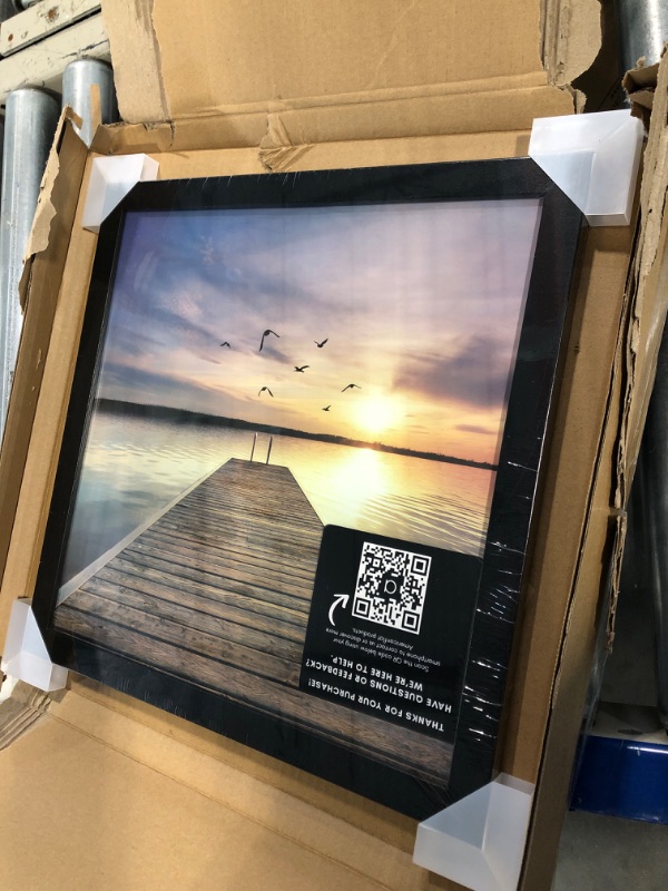 Photo 3 of Americanflat 13x13 Picture Frame in Black - Engineered Wood with Shatter Resistant Glass - Horizontal and Vertical Formats for Wall