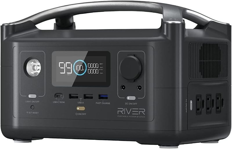 Photo 1 of 

EF ECOFLOW RIVER 288Wh Portable Power Station,3 x 600W(Peak 1200W) AC Outlets & LED Flashlight, Fast Charging Silent Solar Generator (Solar Panel Optional) for Emergencies Home Outdoor Camping RV