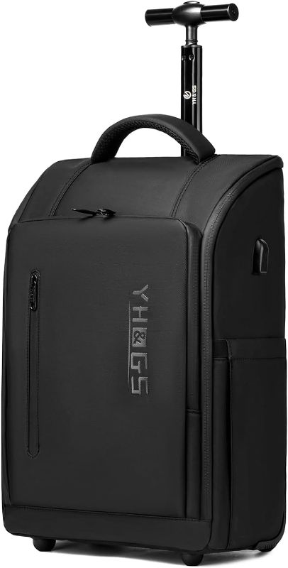 Photo 1 of GOTECH Rolling Backpack, Waterproof Backpack with Wheels for Business Commuter, Carry on Backpack with Laptop Compartment, Fit 15.6/17 Inch Laptop, Wheeled Backpack for Adults