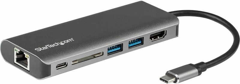 Photo 1 of StarTech.com USB C Multiport Adapter, Portable USB-C Dock to 4K HDMI, 2-pt USB 3.0 Hub, SD/SDHC, GbE, 60W PD Pass-Through - USB Type-C/Thunderbolt 3 - REPLACED BY DKT30CSDHPD3 (DKT30CSDHPD