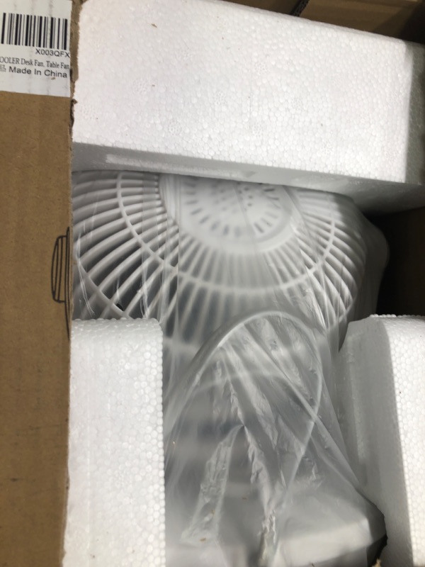 Photo 3 of ZICOOLER Fan for Bedroom, 24dB Low Noise Table Fan, Strong Airflow Air Circulator Fan, 70° Oscillating Fan, 100° Adjustable Tilt, 3 Speeds, Portable Desk Fan for Office, Kitchen, Home, White-Gray