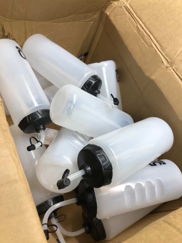 Photo 1 of 50 Strong 1 Liter Water Bottle with Straw | Hockey Water Bottle with Long Straw | Easy Squeeze Bottles + Built In Finger Grip | Bulk Water Bottles 18 Pack | BPA-Free Sports Water Bottle | Made in USA