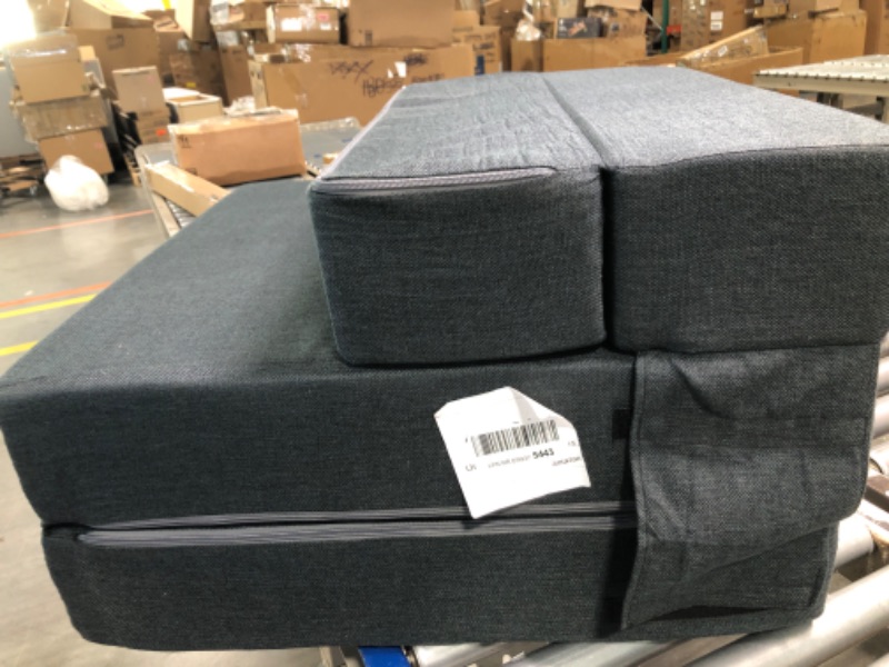 Photo 2 of **no pillow included** Z-hom Folding Sofa Bed, 6 inch Foldable Mattress Convertible Sleeper Chair Floor Mattress Couch