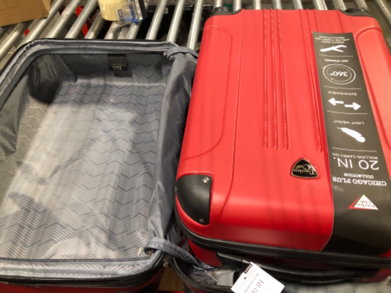 Photo 4 of ** MISSING 28" ** Travelers Club Chicago Hardside Expandable Spinner Luggage, Red, set 