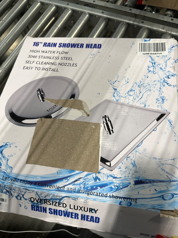 Photo 1 of All Metal Rain Shower Head - Voolan High Flow Square Rainfall Showerhead - Waterfall Full Body Coverage - Universal Ceiling or Wall Mount (16 Inch, Brushed Nickel) 16 Inch Brushed Nickel