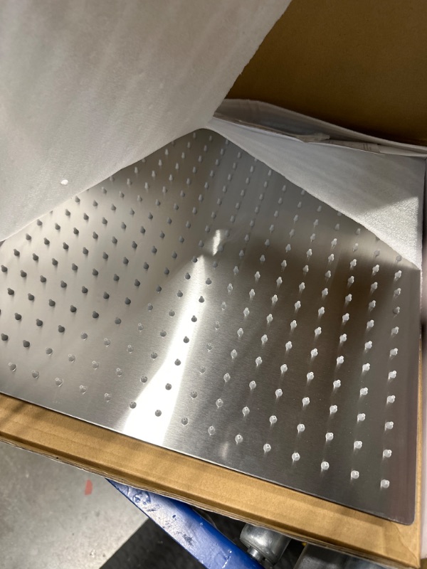 Photo 1 of All Metal Rain Shower Head - Voolan High Flow Square Rainfall Showerhead - Waterfall Full Body Coverage - Universal Ceiling or Wall Mount (16 Inch, Brushed Nickel) 16 Inch Brushed Nickel