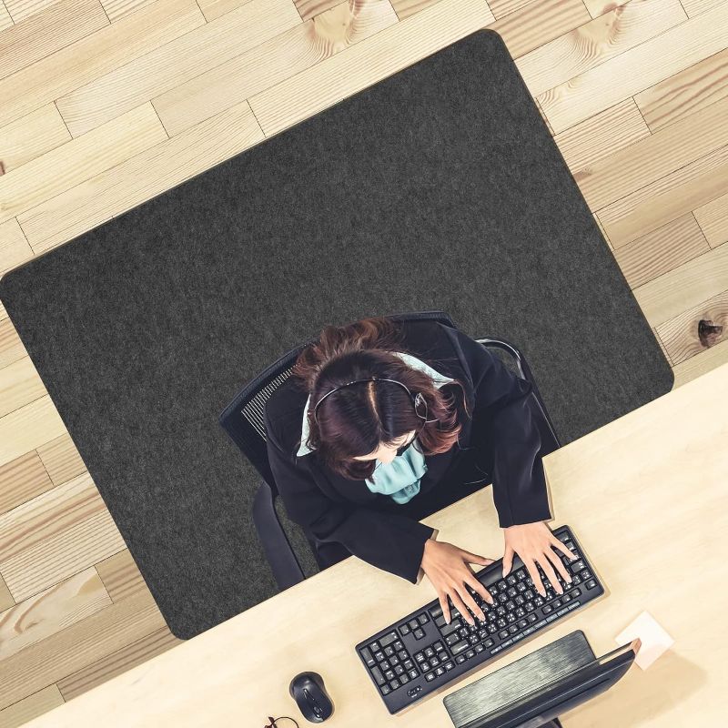 Photo 1 of Placoot Desk Chair Mat for Hardwood Floor & Tile 55"x35" Office Chair Mat for Rolling Chairs Large Anti-Slip-Recyclable Material Computer Chair Mat Rug for Office/Home

