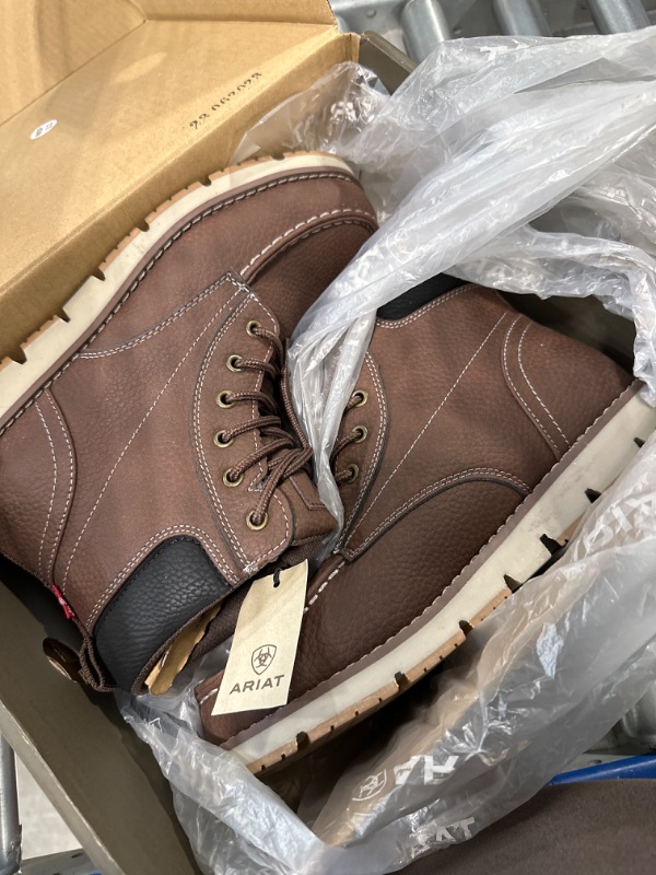 Photo 3 of ARIAT Men’s Lookout Boots – Distressed Leather Lace-Up Boot 8.5 Wide Foothill Brown