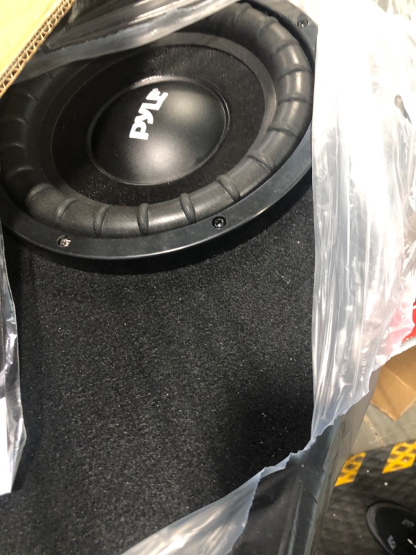 Photo 3 of 10 Inch Subwoofer Box System - 500 Watts Powered Slim Bass with a Non-Pressed Paper Cone Perfect for Mount Car Truck Audio Subwoofer Enclosure, Rear Air Tight Seal Design