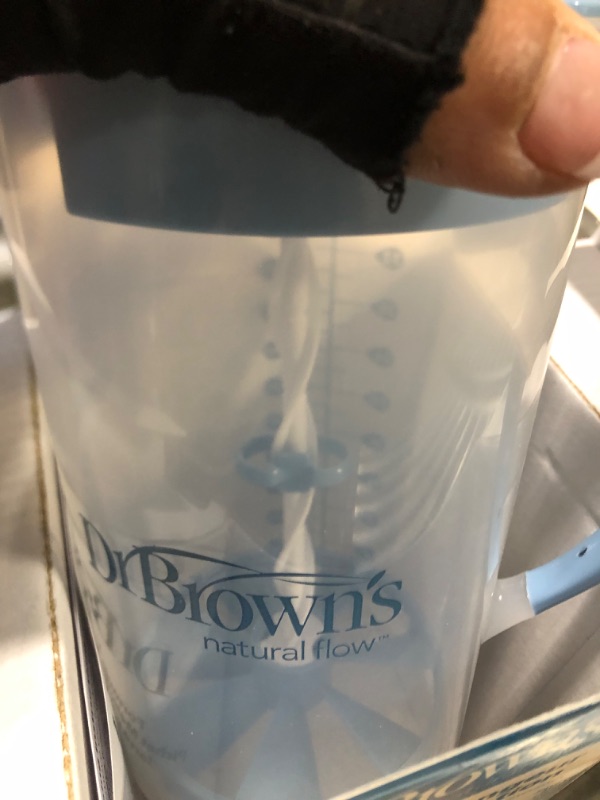 Photo 3 of Dr. Brown's Baby Formula Mixing Pitcher with Adjustable Stopper, Locking Lid, & No Drip Spout, 32oz, BPA Free, Blue