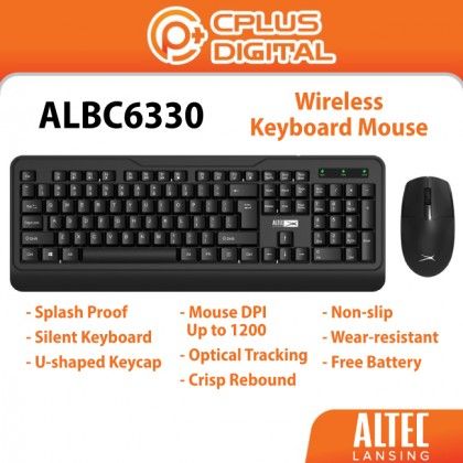 Photo 1 of Altec Lansing ALBC6265 Wireless Keyboard & Mouse Combo & AULA N-169B 3D Surround Soundbar Speaker Wired Computer Stereo Subwoofer Sound bar for Laptop PC Theater TV Aux 3.5mm
