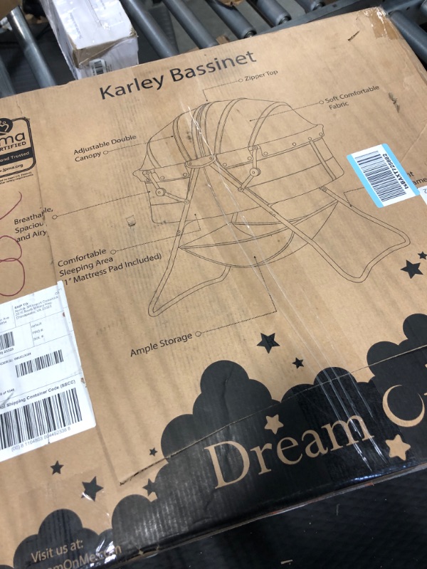 Photo 2 of Dream On Me Karley Bassinet in Blue/Grey