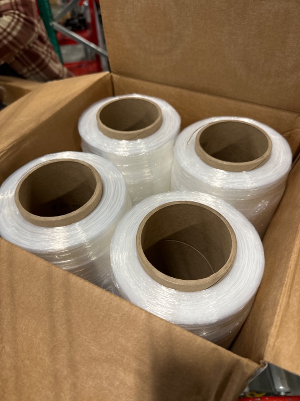 Photo 3 of PackageZoom Pre Stretched 15” x 1500 ft 4 Rolls Stretch Wrap Film Clear Cling Plastic for Moving and Packaging Stretch Wrap 15" wide x 1500 ft x 4 Rolls
